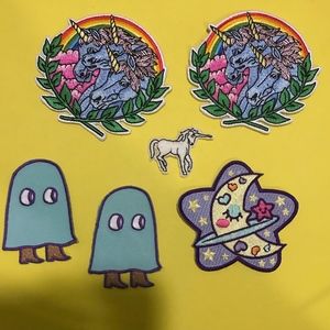 Cute Unicorn Patch Lot, Pastel, Rainbow, Moon